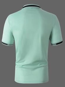 Manfinity Homme Men Striped Trim Polo Shirt