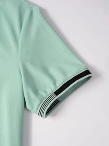 Manfinity Homme Men Striped Trim Polo Shirt
