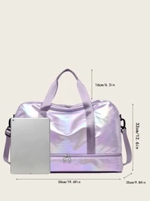 全息行李袋 Y2K 未来主义旅行袋 极简主义夏季沙滩包 假日旅行必需品 夏季度假配件 旅行收纳包 医院包 露营旅行配件 学校包 学校配件 学校用品 - 紫色 - 查看 4