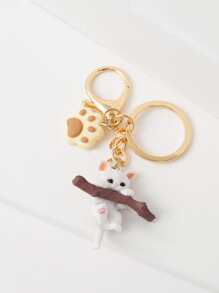 Cute Cat-shaped Keychain Pendant - Multicolor - View 2
