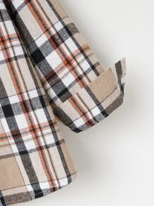 SHEIN 小男童格紋印花襯衫不帶T恤