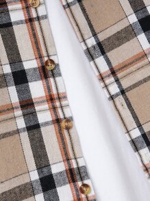 SHEIN 小男童格紋印花襯衫不帶T恤