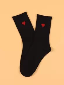 Calcetines de tripulación con patrón de corazón