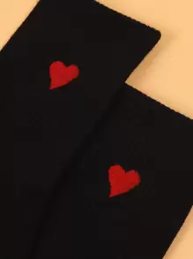 Calcetines de tripulación con patrón de corazón