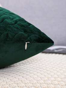 素色壓花靠墊套不附帶墊芯 - 墨綠色 - 查看 5