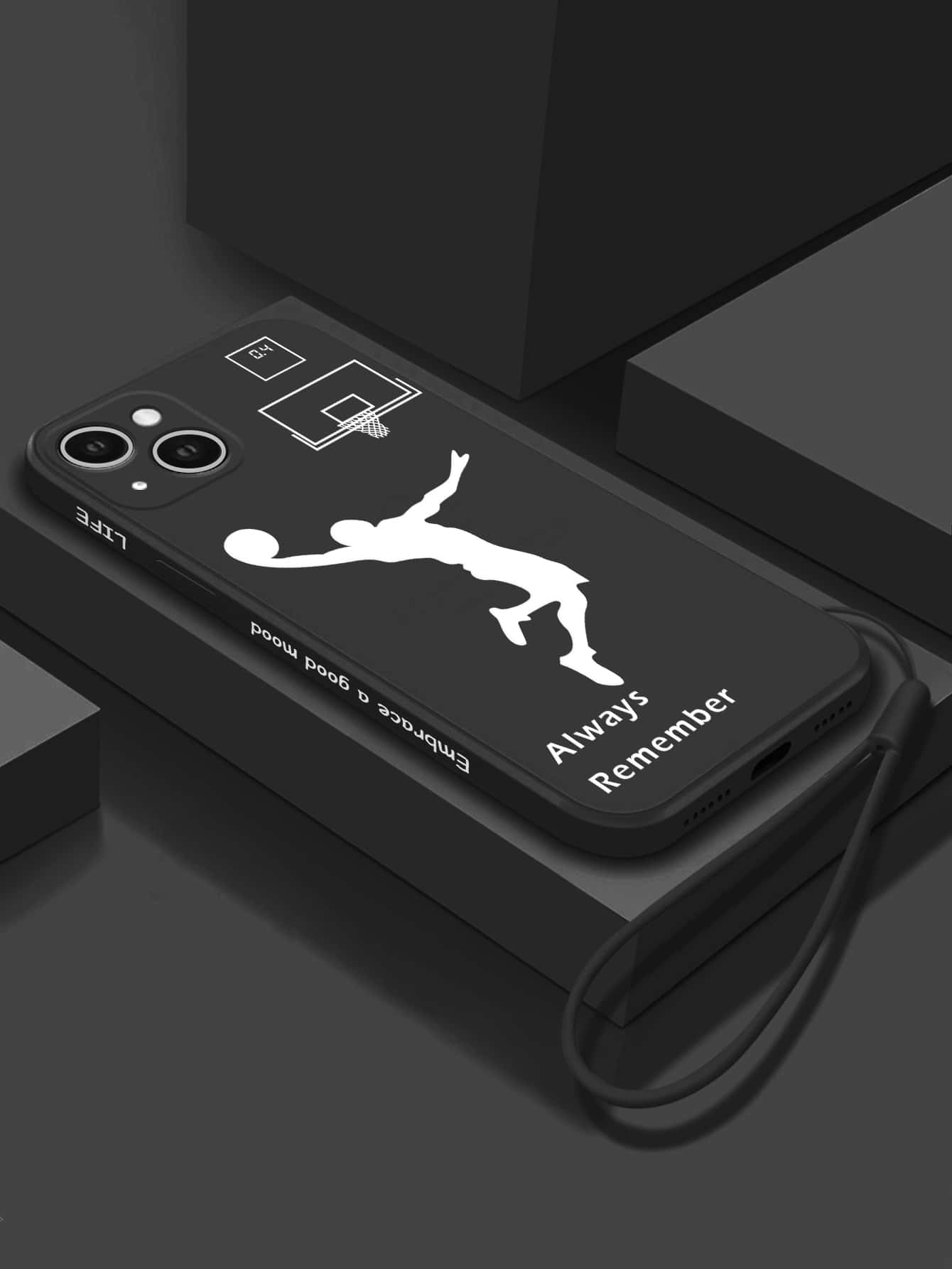 Ốp điện thoại di động in viền Tpu, có dây đeo tay, Tương thích với iPhone15/15Plus/15Pro/15Promaxe7 8 11 12 13 14 Promax Plus X Xr Xsmax Se2, Samsung Series Galaxy A03s, A03core, A04, A12, A13, A14, A21s, A22 , A23 , A32 , A33 , A34 , A50 , A51 , A52 , A53 , A54 , A71 , A72 , A73 , S20fe , S21 , S21plus , S21ultra , S22 , S22plus , S22ultra , Xiaomi Redmi Series Redmi9 , Redmi9a , Redmi9c , Redmi10 , Redmi10a , Redmi10c , Redmi Note9 , Redmi Note9pro , Redmi Note9s , Redmi Note10 , Redmi Note11 , Redmi Note12 - Đen và trắng - Xem 1