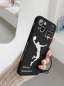 Ốp điện thoại di động in viền Tpu, có dây đeo tay, Tương thích với iPhone15/15Plus/15Pro/15Promaxe7 8 11 12 13 14 Promax Plus X Xr Xsmax Se2, Samsung Series Galaxy A03s, A03core, A04, A12, A13, A14, A21s, A22 , A23 , A32 , A33 , A34 , A50 , A51 , A52 , A53 , A54 , A71 , A72 , A73 , S20fe , S21 , S21plus , S21ultra , S22 , S22plus , S22ultra , Xiaomi Redmi Series Redmi9 , Redmi9a , Redmi9c , Redmi10 , Redmi10a , Redmi10c , Redmi Note9 , Redmi Note9pro , Redmi Note9s , Redmi Note10 , Redmi Note11 , Redmi Note12 - Đen và trắng - Xem 3