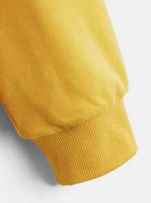 SHEIN Boys Cartoon & Letter Graphic Pullover - Yellow - View 3