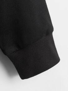 SHEIN 青少年男孩日文字母和数字图案卫衣 - 黑色 - 查看 4