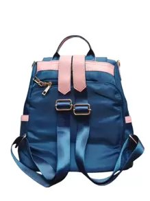 Rucsac matlasat impermeabil, cu buzunare multiple, brodat, antifurt, ușor, casual la modă, rucsac pentru școală, portofel elegant și ușor, portabil, geantă de voiaj pentru femei cu pandantiv cu pompon, geantă de voiaj pentru umăr din nailon pentru femei, geantă organizatoare pentru mămici, potrivită pentru femei care fac cumpărături, elevi de școală primară, gimnaziu, boboci și doi ani de facultate, absolvenți noi și lucrători la birou, perfectă pentru școală, serviciu, naveta, activități în aer liber, călătorii, drumeții - Albastru - Vizualizare 6