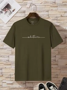 Hombres Camiseta con estampado de letra