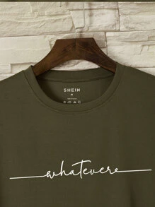 Hombres Camiseta con estampado de letra