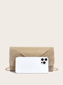 Women's Rhinestone Bow Decorated Evening Bag, Clutch Handbag For Party, Prom, Wedding - Gold - View 3