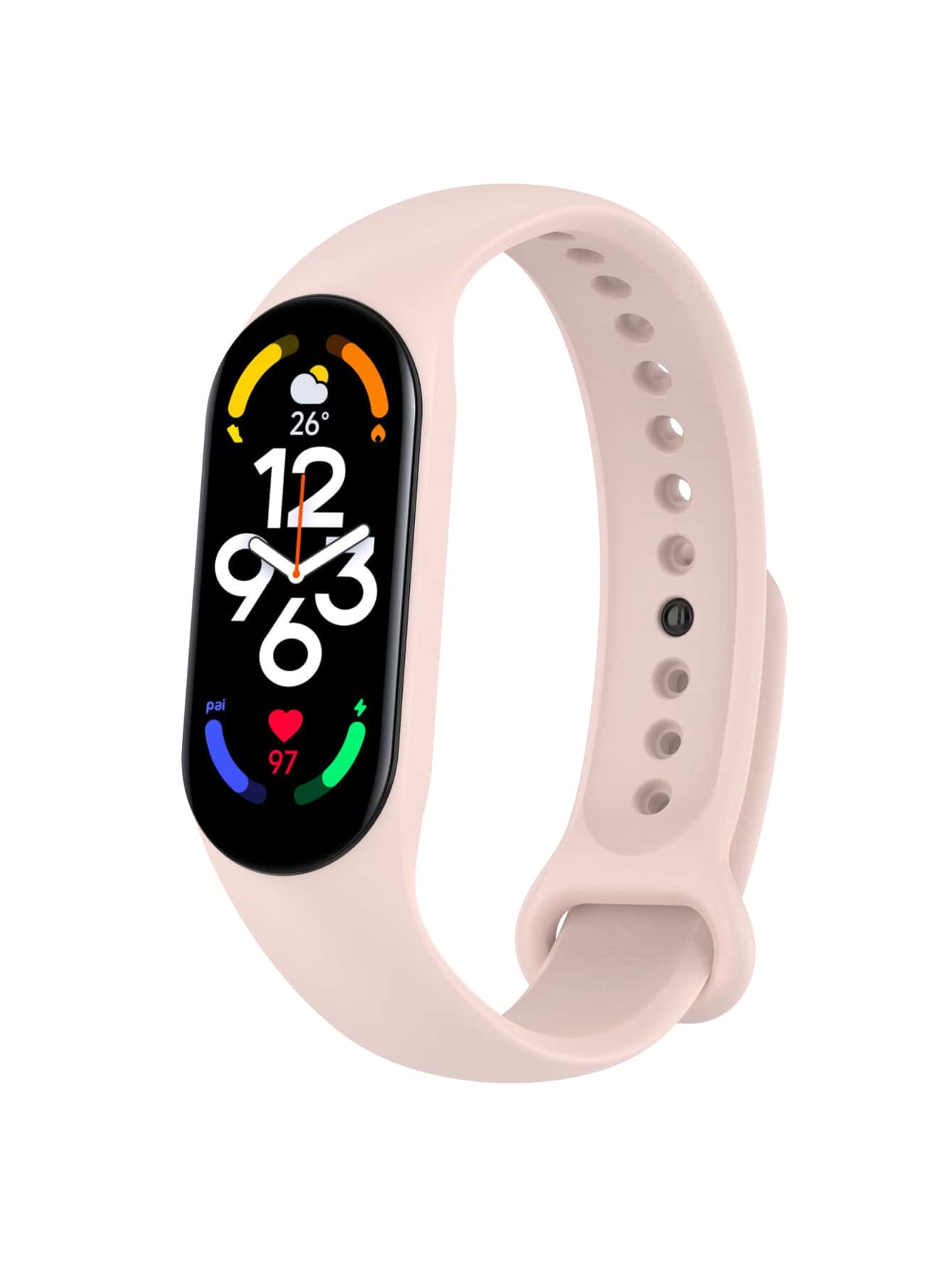 1pc 2 In 1 Solid Watchband Compatible With Xiaomi Mi Band - Pink - View 1