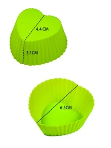 6pcs Heart Shaped Random Color Cake Pan, Silicone Cupcake Mold For Baking
