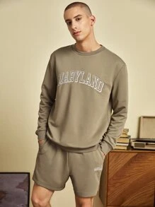 Manfinity RebelGame Bộ hai mảnh Nam Túi Lá thư Giải trí - Màu Khaki - Xem 3