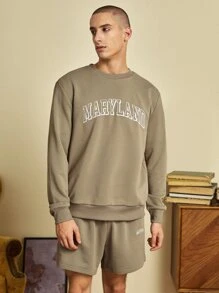 Manfinity RebelGame Bộ hai mảnh Nam Túi Lá thư Giải trí - Màu Khaki - Xem 9