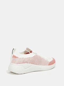 Cuccoo 條紋針織前綁帶跑步鞋