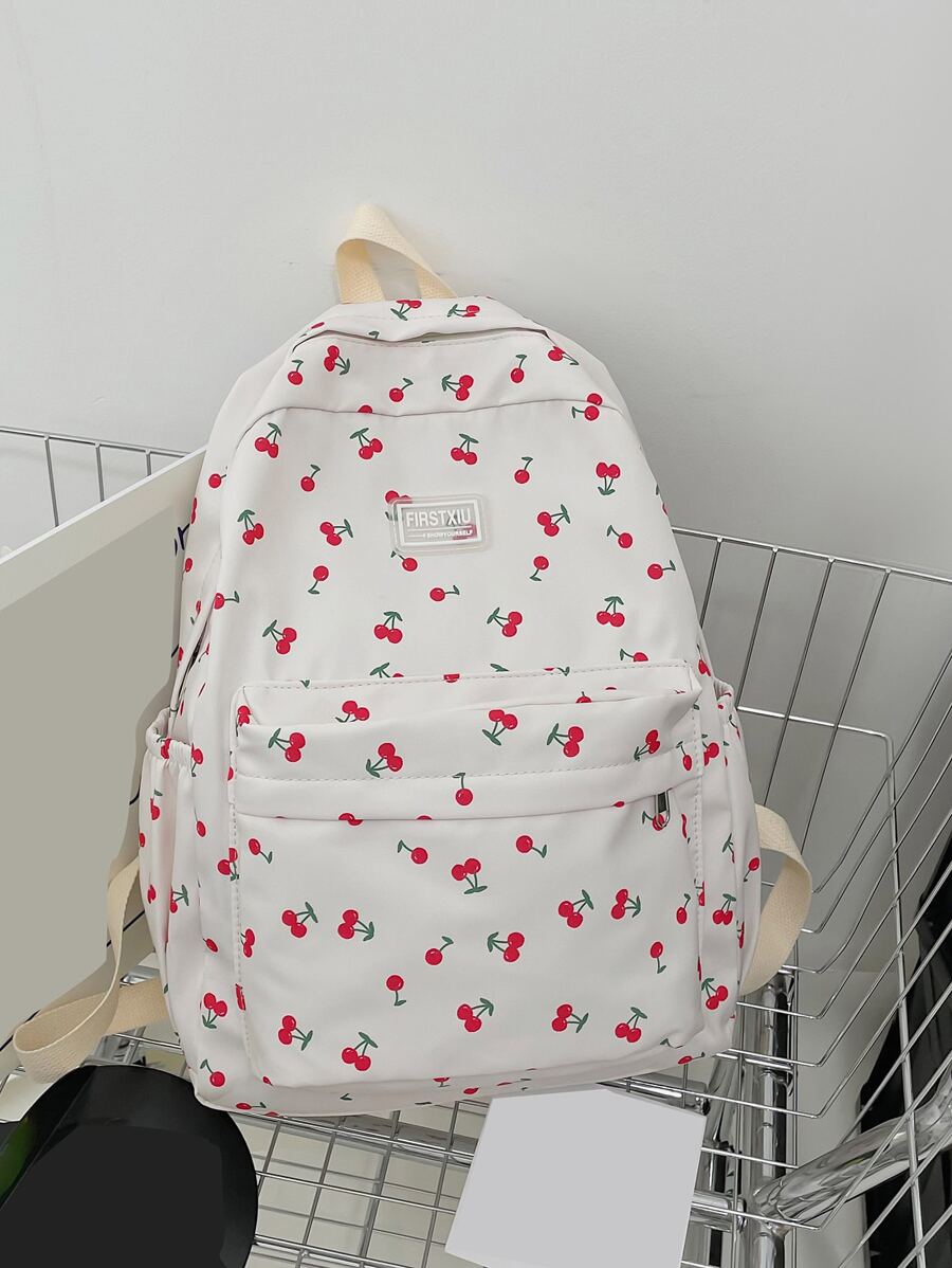 Mochila funcional con estampado de cereza - Multicolor - Ver 1