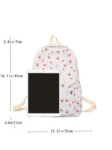 Mochila funcional con estampado de cereza - Multicolor - Ver 3