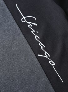 Manfinity uomo Maglietta con grafica lettera color block