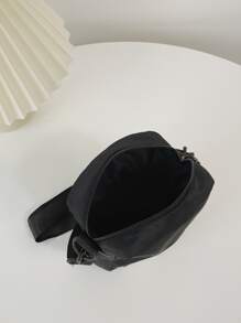 Mini Letter Patch Crossbody Bag School Bag For Graduate, Teen Girls, Freshman, Sophomore, Junior & Senior In College, University & High School, Perfect For Outdoors, Travel & Back To School Lightweight, Fashion White-Collar Workers College, Work, Business, Commute, Office, For Anniversary, For Couple, For Birthday Gift, On Valentine Day Gift - Black - View 4