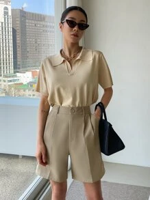 DAZY 斜口袋拉鍊短褲