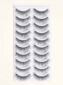 MAGEFY 10 Đôi Multipack 3D Chồn Hàng Mi Lông Mi Giả Handmade Wispy Fluffy Giả Làn Mi Mắt Tự Nhiên Dụng Cụ Trang Điểm Giả Kẻ Mắt - màu đen - Xem 2