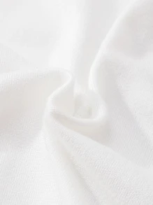 SHEIN Young Girl Asymmetrical Neck Tank Top & Paperbag Waist Belted Shorts Summer Holiday - Multicolor - View 3