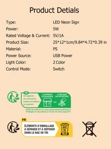 CHI-BUY Panneau lumineux LED en forme de cœur avec éclairage néon sur panneau acrylique, alimenté par USB. Convient pour la décoration murale de la maison, de la chambre, pour l'ambiance, les mariages, les fêtes et les jours fériés.