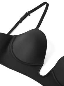 LUVLETTE U-Plunge Backless Seamless Bra for Night Out Dress - Black - View 7