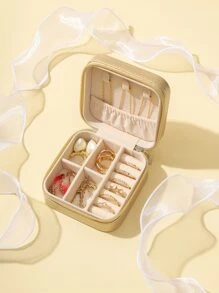 1pc Multi-grid Jewelry Storage Box - Gold - View 1