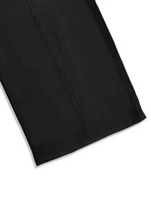 Claim Dot Men's Loose Fit Slant Pocket Drawstring Waist Pants - Black - View 3
