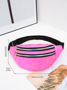 Neon-Pink Holographic Waist Bag pink