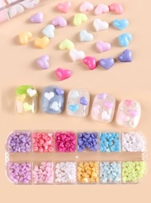 FULL BEAUTY 1盒装心形设计美甲装饰DIY指甲饰品美甲宝石美甲用品指甲 - 彩色 - 查看 1