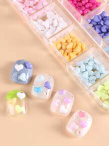 FULL BEAUTY 1盒装心形设计美甲装饰DIY指甲饰品美甲宝石美甲用品指甲 - 彩色 - 查看 6
