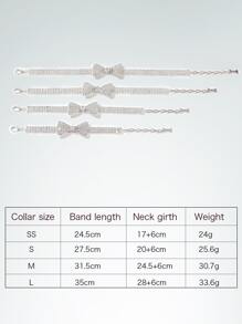Rhinestone Bow Trang trí Vòng cổ cho thú cưng - trắng - Xem 3