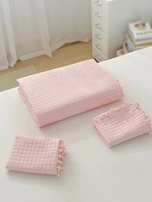 Pom Pom Decor Bedspread Set - Pink - View 8