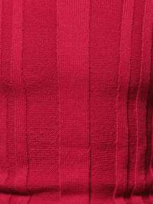 Manfinity Men Solid Turtleneck Jumper - Red - View 7