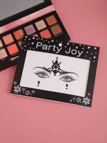 Party Joy 1張水鑽面部紋身貼紙 - 彩色 - 查看 2