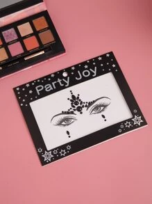 Party Joy 1張水鑽面部紋身貼紙 - 彩色 - 查看 3
