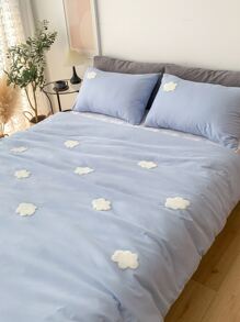 Cloud Design Duvet Cover Set Without Filler - Blue - View 5