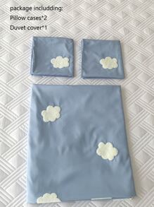 Cloud Design Duvet Cover Set Without Filler - Blue - View 6