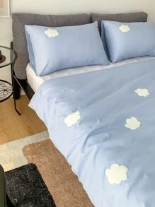 Cloud Design Duvet Cover Set Without Filler - Blue - View 8