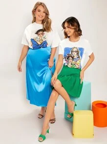 SHEIN Essnce Figure Graphic Tee - White - View 4