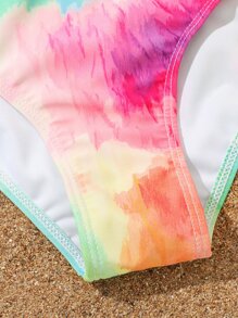 Tween Girl 4packs Tie Dye Drawstring Side Bikini Set Summer Beach