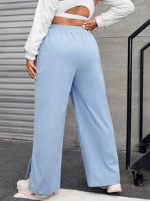 SHEIN EZwear 大碼高腰燈芯絨長褲