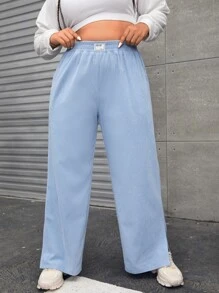 SHEIN EZwear 大碼高腰燈芯絨長褲