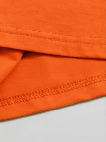 SHEIN EZwear 口号图案 T 恤 BE-YOU-TIFUL - 橘色 - 查看 5