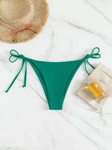 Tie Side Bikini Bottom - Green - View 1